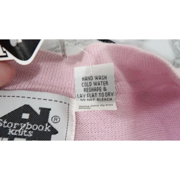 New Storybook Knits Sweater Full Zip Cardigan Pink Zebra Sequin Women's Size 2X - Picture 13 of 13